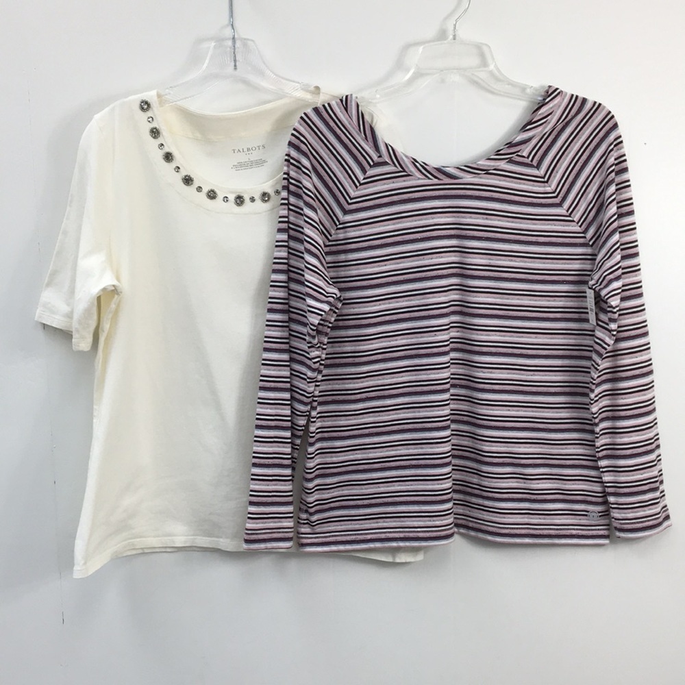 Talbots Women's Embellished Dres/Casual Tee Bundle Size L EXCELLENT Condition